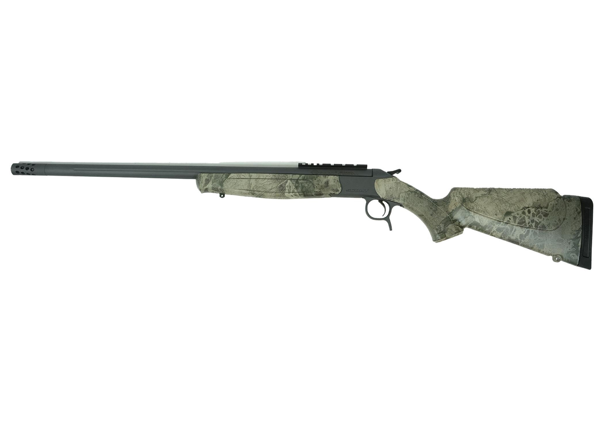 CVA Scout V2 TD Rifle .450 Bushmaster Single Shot 25" Sniper Grey Cerakoted Threaded Barrel Camo Stock Picture of CVA Scout V2 TD Sniper Grey / Realtree Rockslide 450 Bushmaster