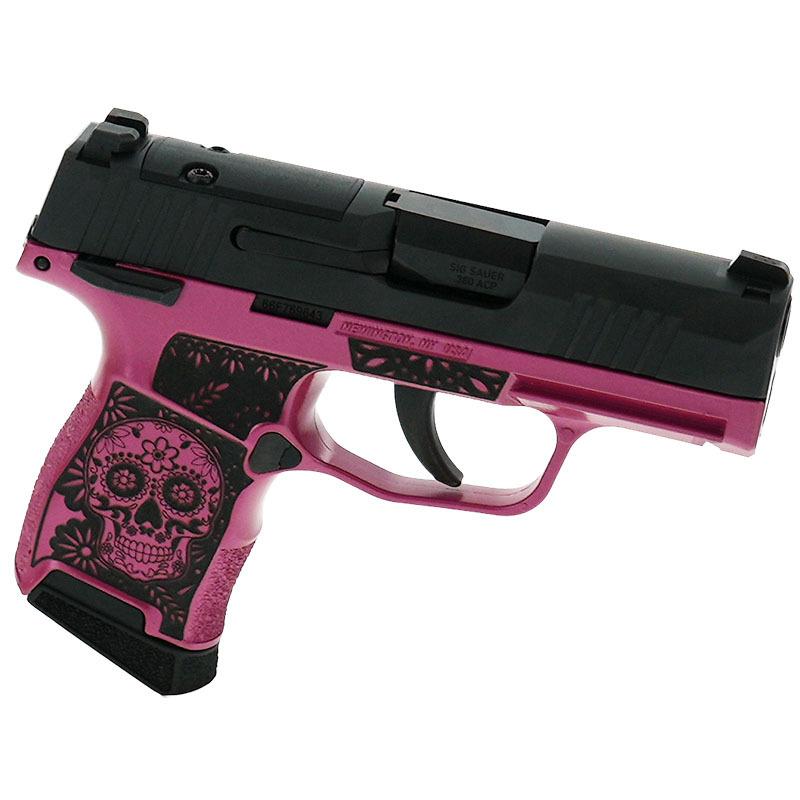 Sig Sauer P365-380-BSS-MS Exclusive "Sugar Skull" Pink Medusa Handgun .380 10rd Magazines (2) 3.1" Barrel Picture of Sig Sauer Sig P365-380-BSS-MS Nitron Pistol Sugar Skull Sig Pink Medusa