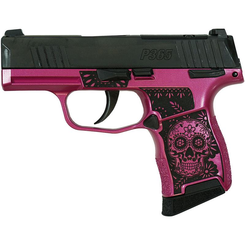 Sig Sauer P365-380-BSS-MS Exclusive "Sugar Skull" Pink Medusa Handgun .380 10rd Magazines (2) 3.1" Barrel Picture of Sig Sauer Sig P365-380-BSS-MS Nitron Pistol Sugar Skull Sig Pink Medusa