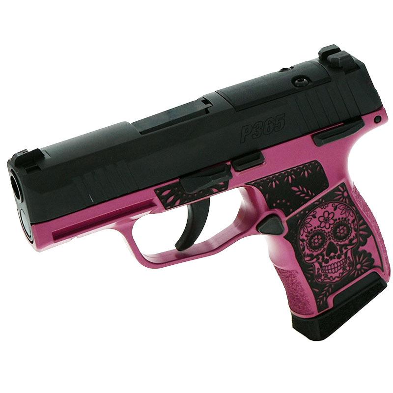 Sig Sauer P365-380-BSS-MS Exclusive "Sugar Skull" Pink Medusa Handgun .380 10rd Magazines (2) 3.1" Barrel Picture of Sig Sauer Sig P365-380-BSS-MS Nitron Pistol Sugar Skull Sig Pink Medusa