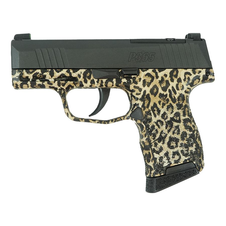 Sig Sauer P365 Leopard Print Optic Ready Handgun 9mm Luger 10rd Magazines(2) 3.1" Barrel X-RAY 3 Sights Picture of Sig Sauer P365 9MM 3.1IN STRIKER X-RAY 3 10RD OPTIC READY Leopard Print