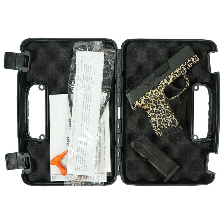 Sig Sauer P365 Leopard Print Optic Ready Handgun 9mm Luger 10rd Magazines(2) 3.1" Barrel X-RAY 3 Sights Picture of Sig Sauer P365 9MM 3.1IN STRIKER X-RAY 3 10RD OPTIC READY Leopard Print