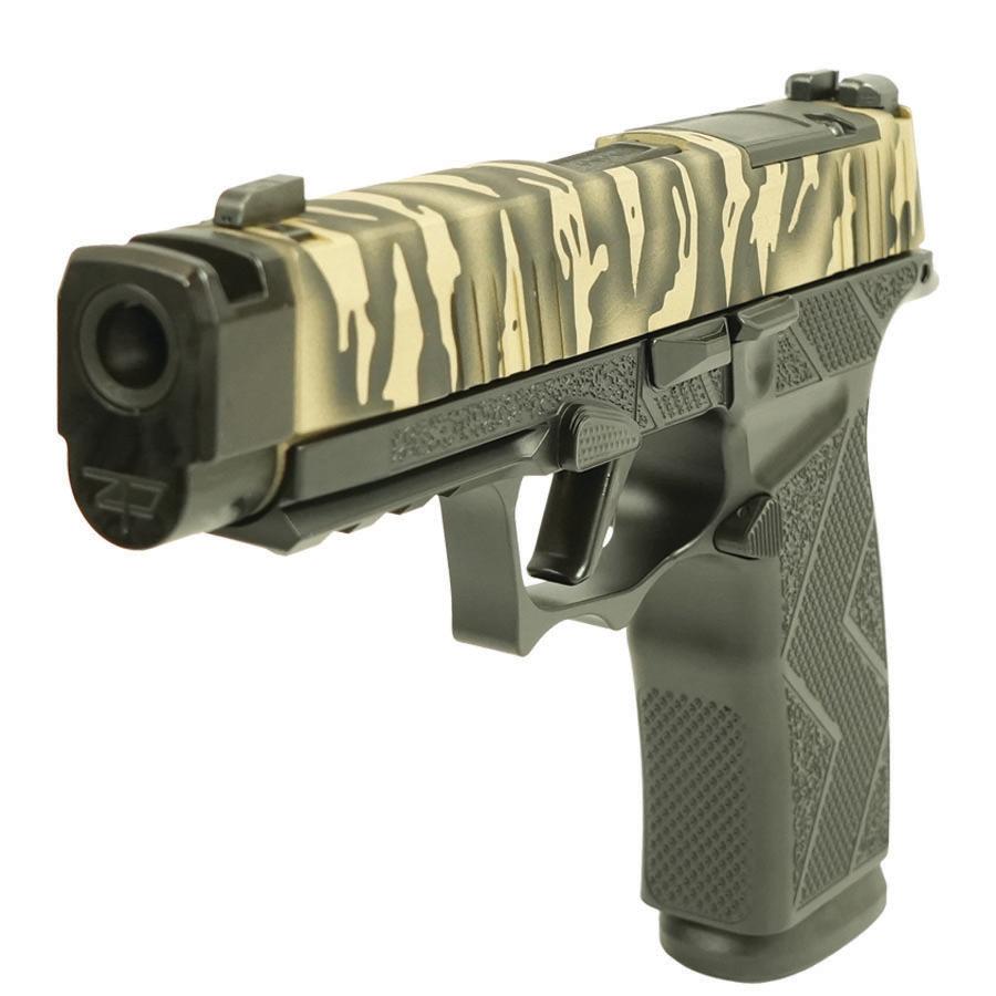 Sig Sauer P365 "Tiger Stripe Black" XMACRO TACOPS Handgun 9mm Luger 17rd Magazines(4) 3.7" Barrel Picture of Sig Sauer SIG P365 XMACRO TACOPS 9MM 3.7" (4)17rd Stl Mags-Tiger Stripe Blk Thrdls Bl