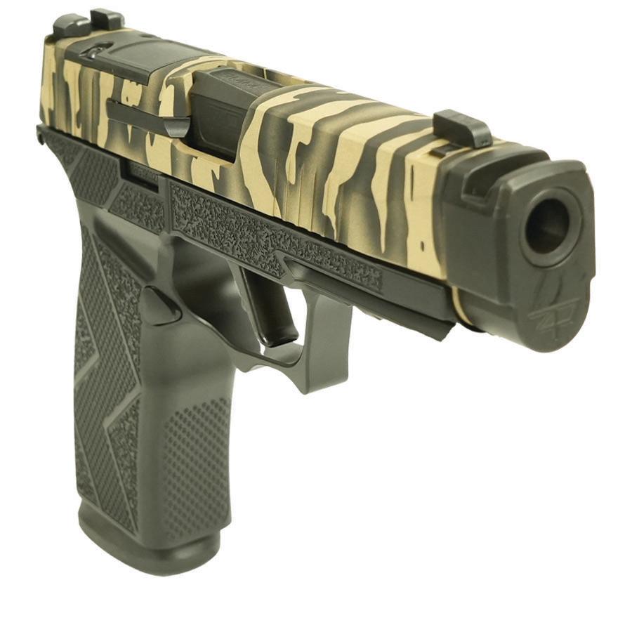 Sig Sauer P365 "Tiger Stripe Black" XMACRO TACOPS Handgun 9mm Luger 17rd Magazines(4) 3.7" Barrel Picture of Sig Sauer SIG P365 XMACRO TACOPS 9MM 3.7" (4)17rd Stl Mags-Tiger Stripe Blk Thrdls Bl