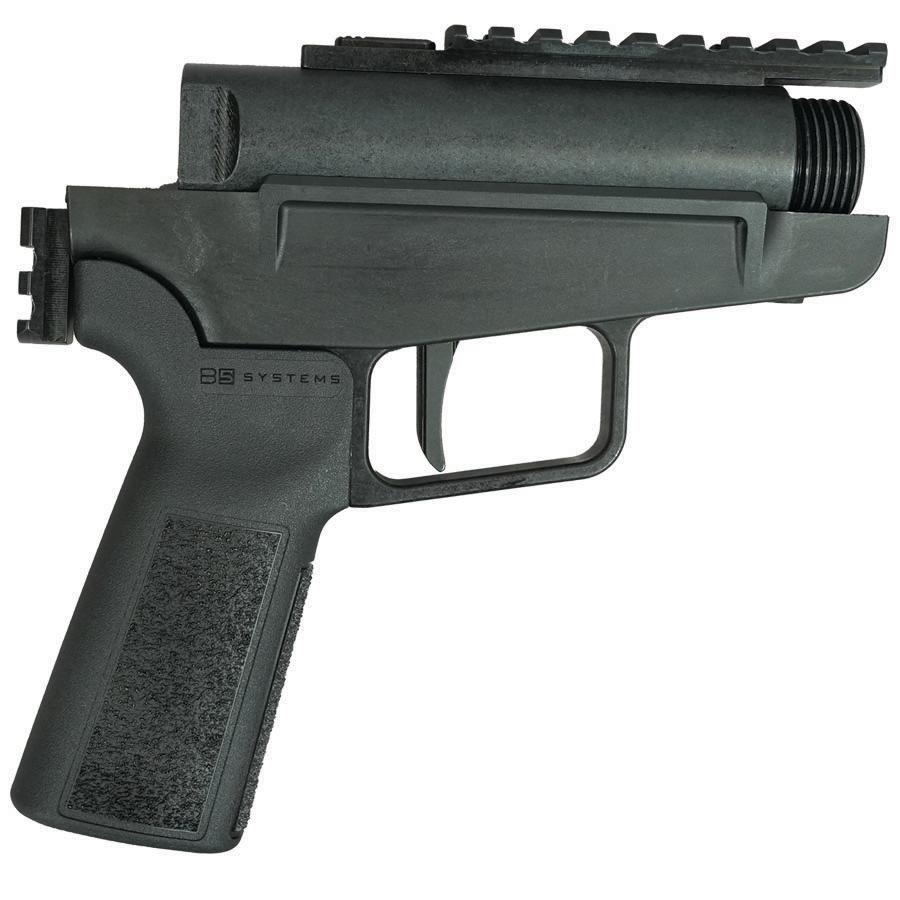 Dark Mountain Stowaway Handgun 9mm Luger Single Shot 5" 1/2x28 Threaded Barrel Black with Brace Adapter Picture of Dark Mountain Arms LLC STOWAWAY 9mm single shot pistol-5" threaded barrel with brace adapter