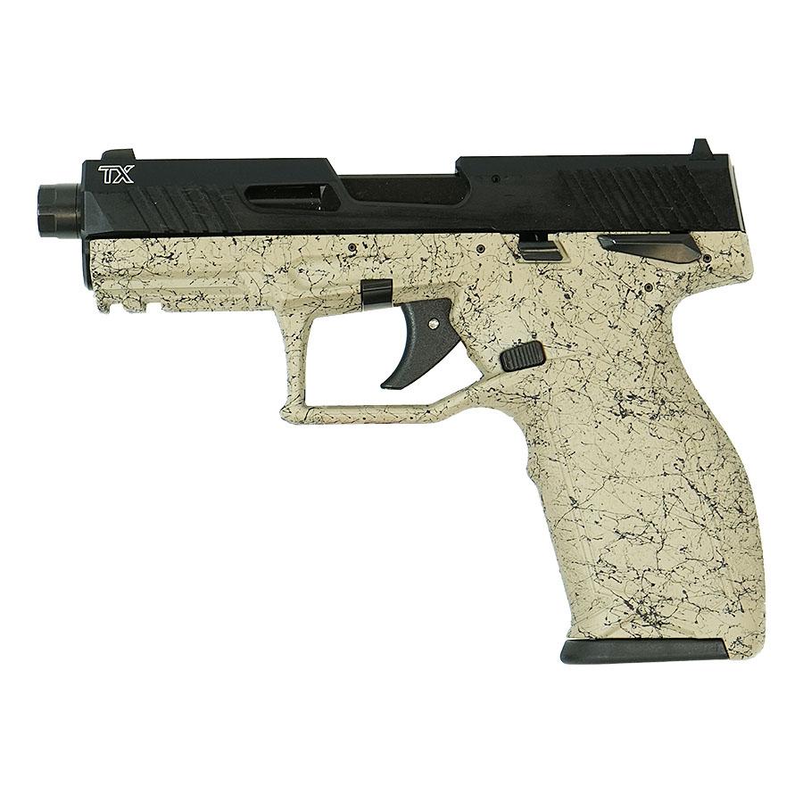Taurus TX22 Handgun .22 LR 10rd Magazines(2) 4.6" Barrel FDE Splatter on Black Slide/Black Frame Picture of Taurus International Inc. TAURUS 2TX 22 22LR 4'' FDE SPLAT BK/BK 2x10