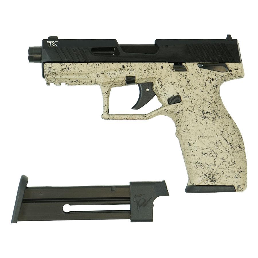 Taurus TX22 Handgun .22 LR 10rd Magazines(2) 4.6" Barrel FDE Splatter on Black Slide/Black Frame Picture of Taurus International Inc. TAURUS 2TX 22 22LR 4'' FDE SPLAT BK/BK 2x10