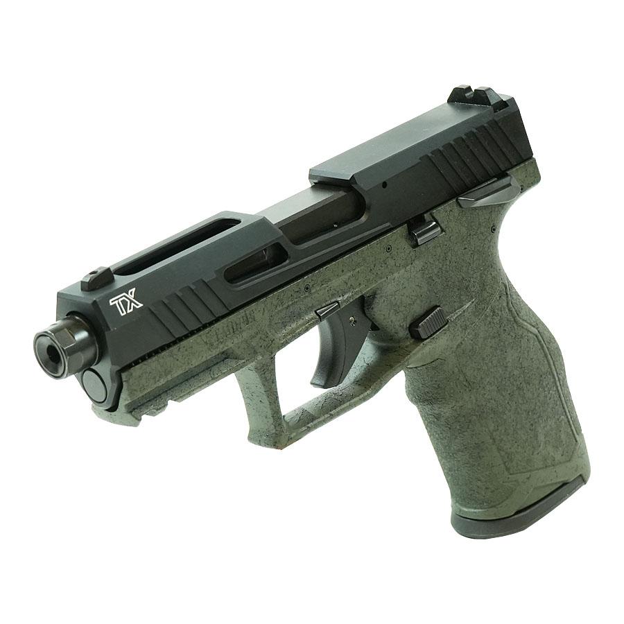 Taurus TX22 Handgun .22 LR 16&22rd Magazines 4.6" Barrel ODG Splatter Grip Black Slide Picture of Taurus International Inc. TAURUS 2TX 22 22LR 4'' ODG SPLAT BK/BK 1x16 1x22