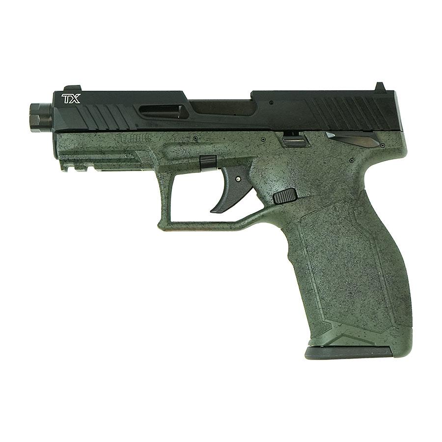 Taurus TX22 Gen 2 Handgun .22 LR 10rd Magazines (2) 4.16" Barrel OD Green Splatter Grip/Black Grip Picture of Taurus International Inc. TAURUS 2TX 22 22LR 4'' ODG SPLAT BK/BK 2x10