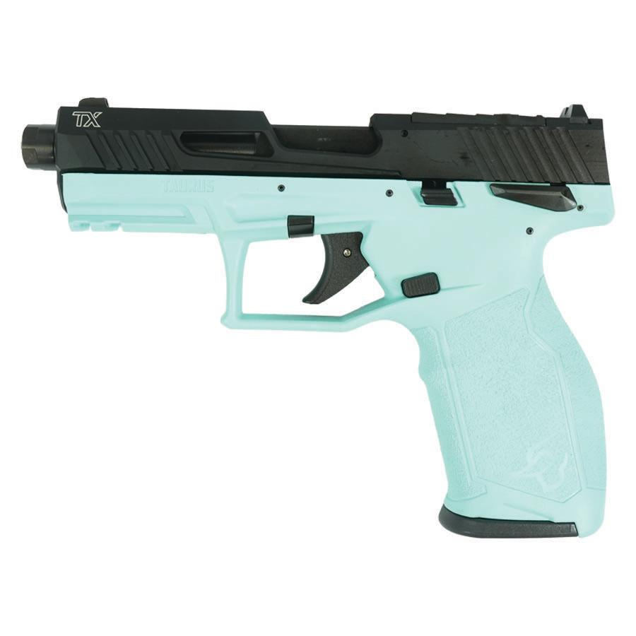 Taurus 2TX22 Handgun .22 LR 16(1)&22(1)rd Magazines 4.6" Threaded Barrel Black Slide/Cyan Frame Picture of Taurus International Inc. TAURUS 2TX 22 22LR 4.6'' CYAN/BK 1x16 1x22RDS