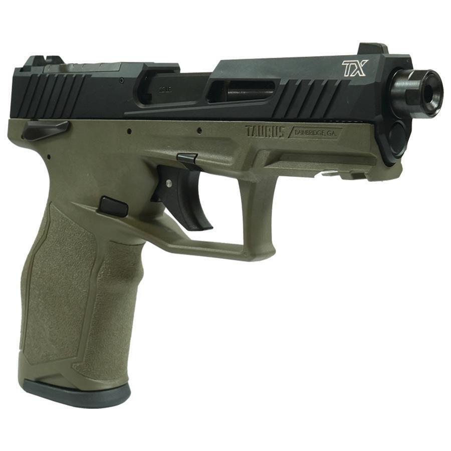 Taurus 2TX22TORO Handgun .22 LR 10rd Magazines 4.6" Threaded Barrel Black Slide/ODG Frame Picture of Taurus International Inc. TAURUS 2TX 22 22LR 4.6'' ODG/BK 2x10RDS TORO