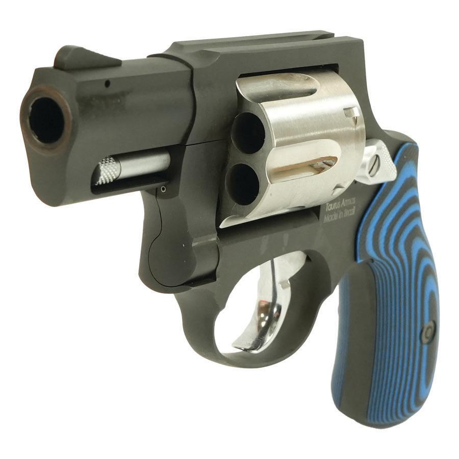 Taurus 856 Handgun .38 Spl 6rd Capacity 2" Barrel Matte Black Frame Stainless Cylinder VZ Blue Grip Picture of Taurus International Inc. TAURUS 856 38SPL BK/SS CH 2'' 6RDS VZ BLUE S.G