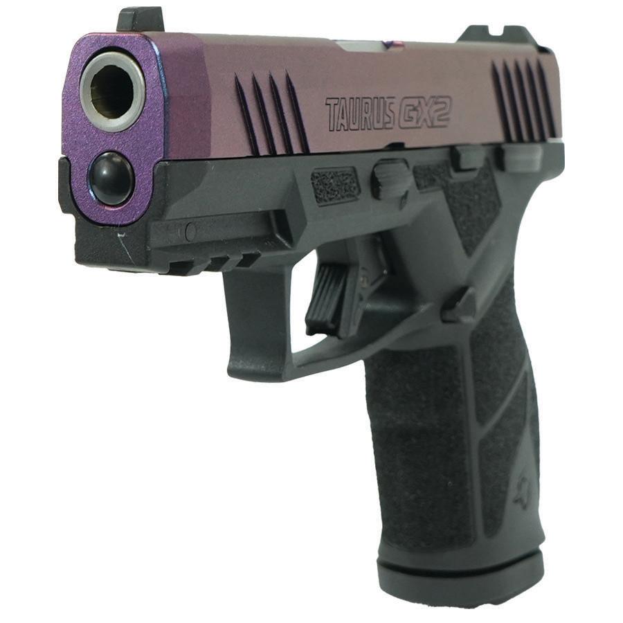 Taurus GX2 "Mongoose Purple" Handgun 9mm Luger 13rd Magazines (2) 3.38" Barrel Black Frame/Custom Slide Picture of Taurus International Inc. TAURUS GX2 9MM 3.38'' 2x13 RDS Mongoose Purple