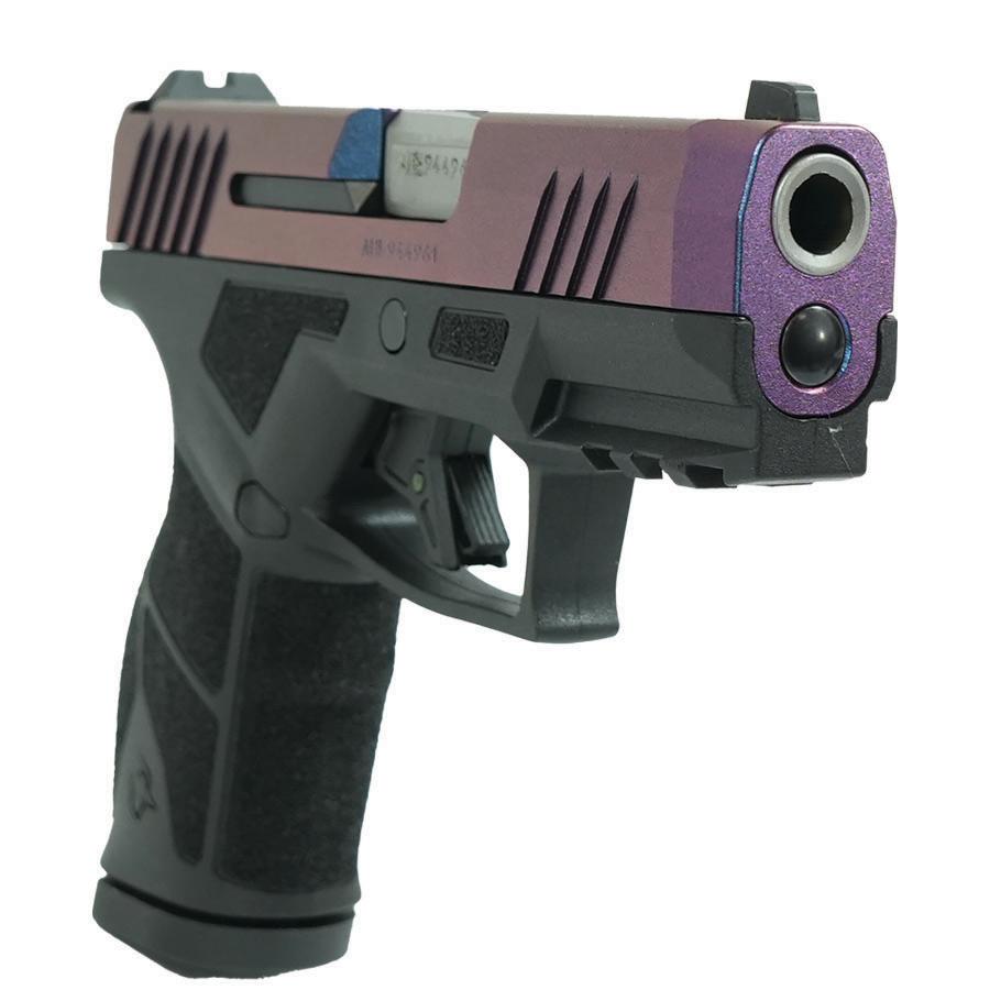 Taurus GX2 "Mongoose Purple" Handgun 9mm Luger 13rd Magazines (2) 3.38" Barrel Black Frame/Custom Slide Picture of Taurus International Inc. TAURUS GX2 9MM 3.38'' 2x13 RDS Mongoose Purple