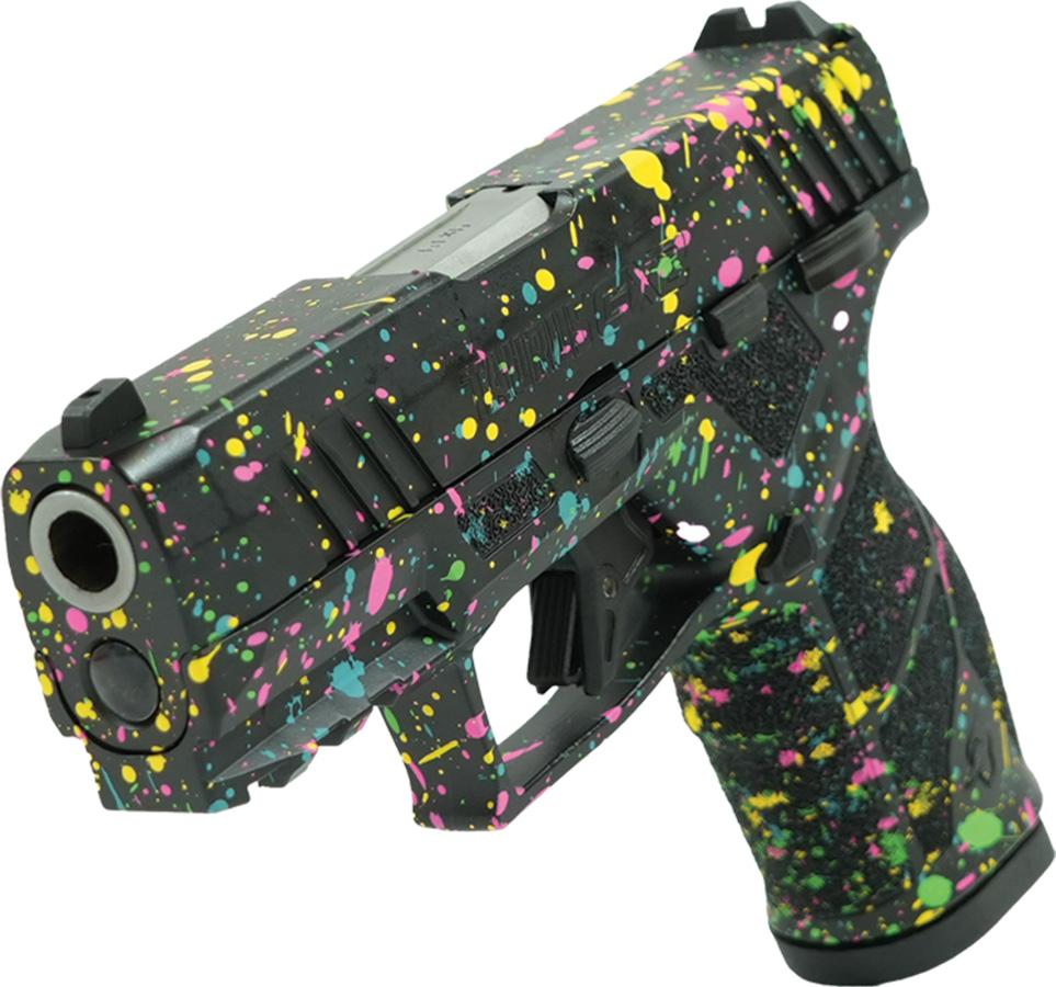 Taurus GX2 "Multi-Color Paint Splatter" Handgun 9mm Luger 13rd Magazines (2) 3.38" Barrel Custom Frame/Slide Picture of Taurus International Inc. TAURUS GX2 9MM 3.38'' 2x13 RDS Frame & Slide Multi-Color Paint Splatter