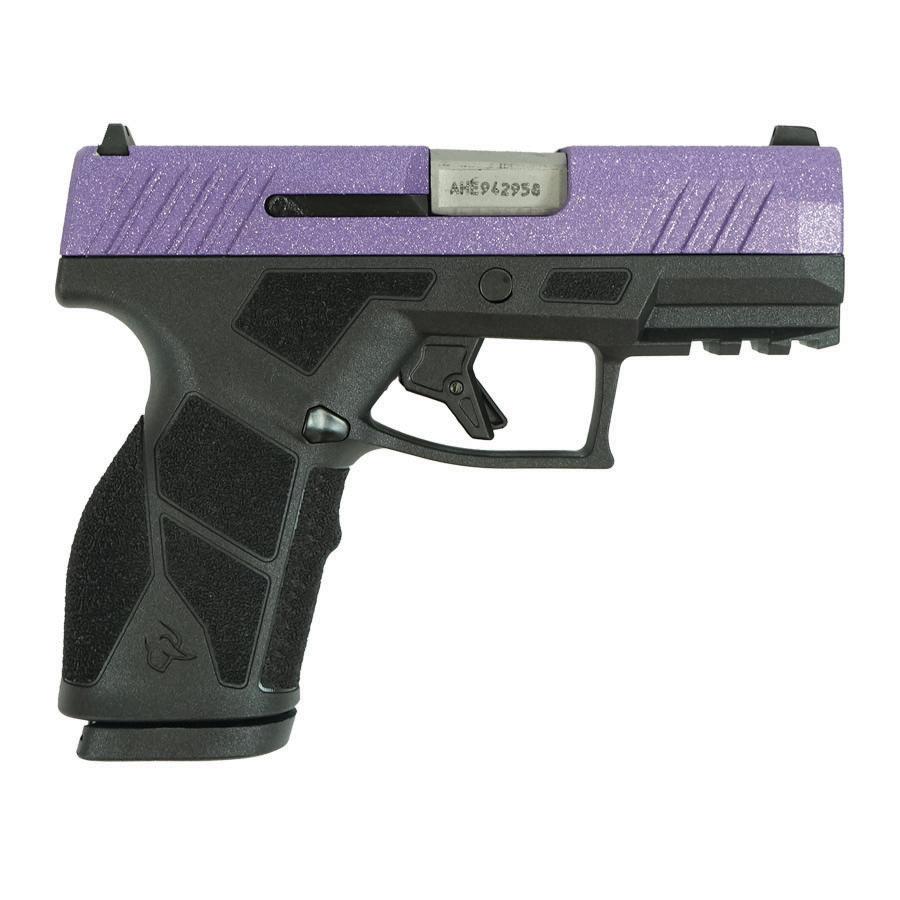 Taurus GX2 "Purple Sparkle" Handgun 9mm Luger 13rd Magazines (2) 3.38" Barrel Black Frame/Custom Slide Picture of Taurus International Inc. TAURUS GX2 9MM 3.38'' 2x13 RDS PURPLE SPARKLE