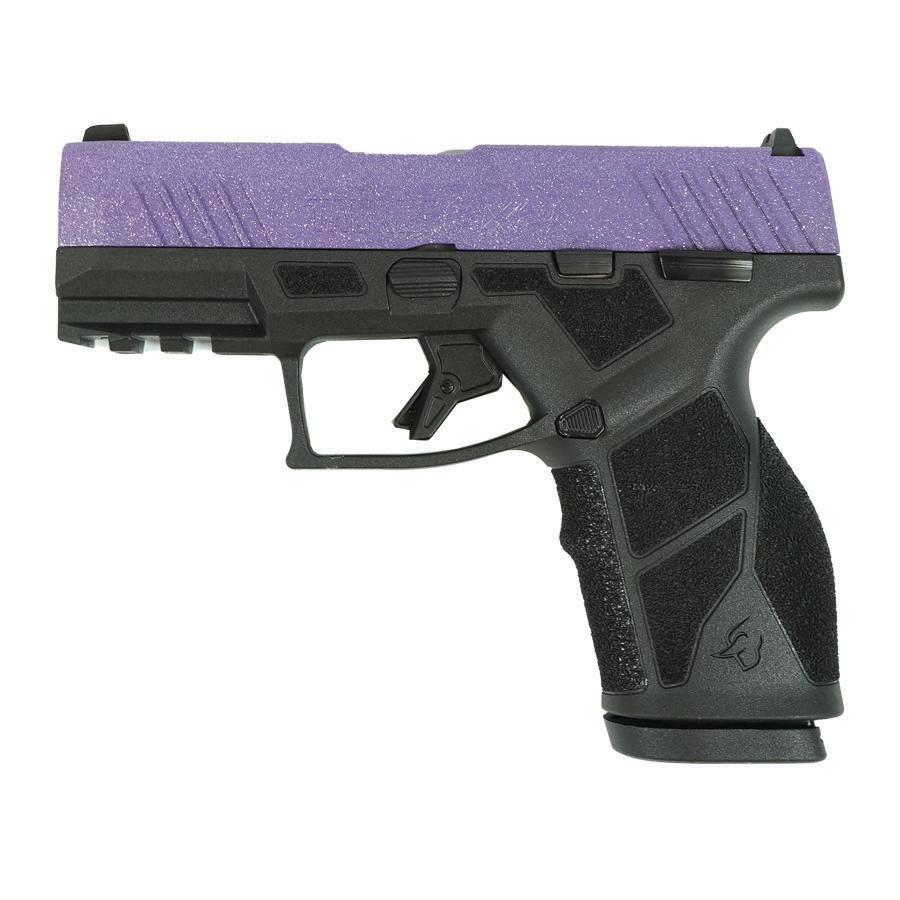 Taurus GX2 "Purple Sparkle" Handgun 9mm Luger 13rd Magazines (2) 3.38" Barrel Black Frame/Custom Slide Picture of Taurus International Inc. TAURUS GX2 9MM 3.38'' 2x13 RDS PURPLE SPARKLE