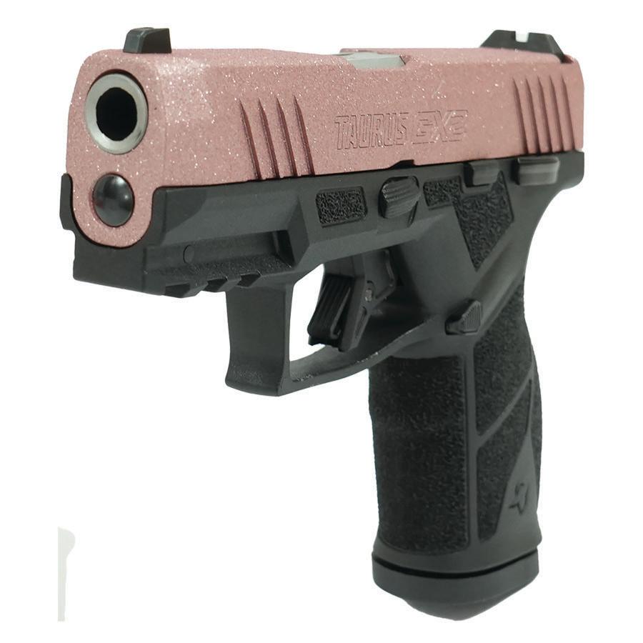 Taurus GX2 "Rose Gold Glitter" Handgun 9mm Luger 13rd Magazines (2) 3.38" Barrel Black Frame/Custom Slide Picture of Taurus International Inc. TAURUS GX2 9MM 3.38'' 2x13 RDS Rose Gold Glitter