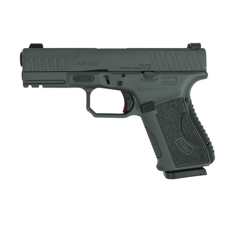 Tristar APOC Handgun 9mm Luger 15rd Magazine(2) 4" Barrel Fiber Optic Sights Black Sniper Gray Picture of TriStar Arms Inc. APOC - 9mm 15rd Sniper Gray 4.02''