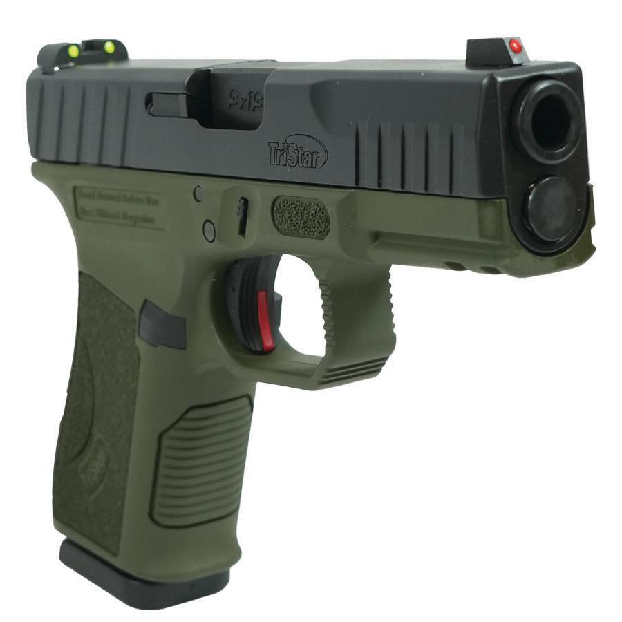 Tristar APOC Handgun 9mm Luger 15rd Magazine 4" Barrel Fiber Optic Sights OD Green/Black Picture of TriStar Arms Inc. APOC - 9mm 15rd ODG/BLK 4.02''