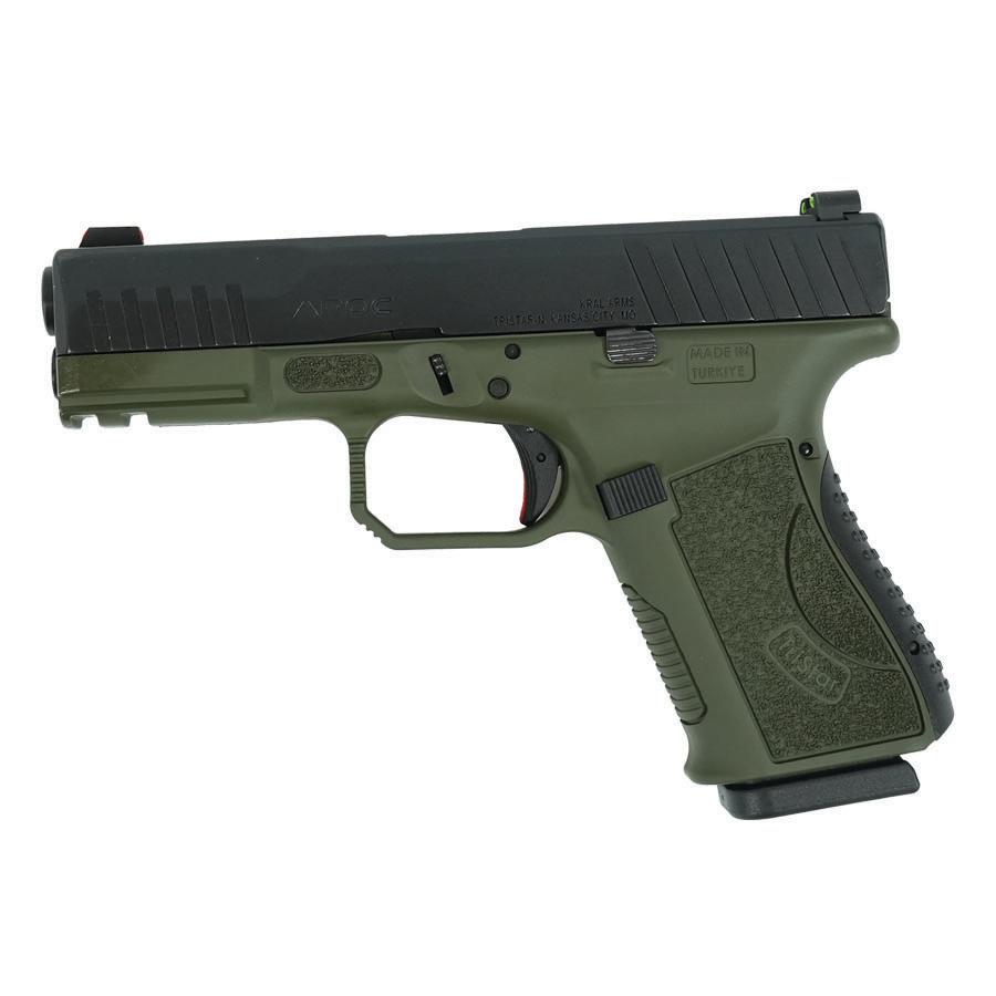 Tristar APOC Handgun 9mm Luger 15rd Magazine 4" Barrel Fiber Optic Sights OD Green/Black Picture of TriStar Arms Inc. APOC - 9mm 15rd ODG/BLK 4.02''