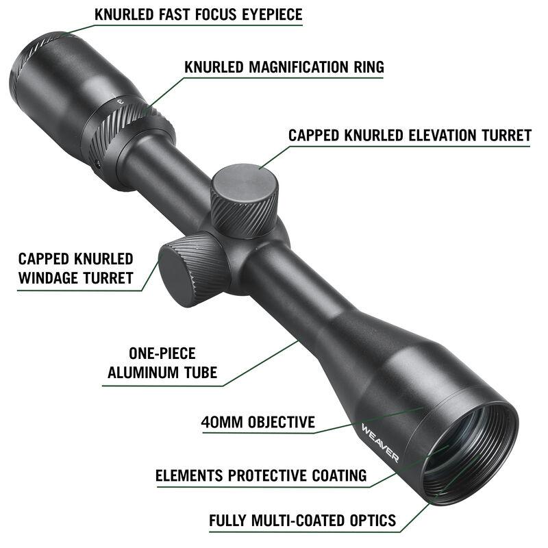 EXCLUSIVE Weaver Classic Series Rifle Scope 3-9x40mm 1" SFP Ballistic-X Matte Black Picture of Weaver 3-9x40mm Classic RIFLESCOPE with BALLISTIC X RETICLE