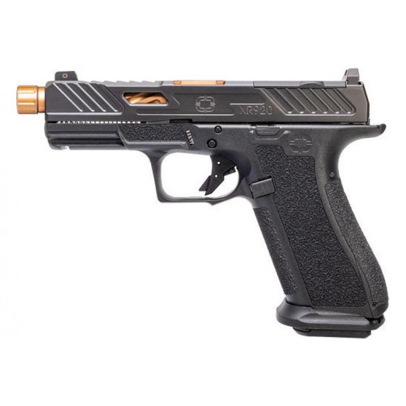 Shadow Systems XR920 Elite Optic Cut Handgun 9mm Luger 17rd Magazine 5.5" Threaded Bronze Barrel Black Grip Picture of Shadow Systems dba Shadow Gunworks XR920 9mm Black Frame Elite Slide Optic Black Spiral Threaded Brl Bronz