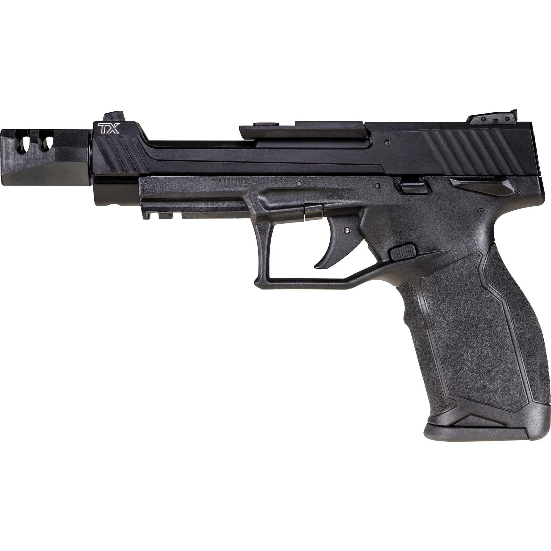 Taurus TX22 Competition SCR Handgun .22 LR 10rd Magazines(3) 5.4" Barrel Black Frame/Slide Picture of Taurus International Inc. TAURUSTX 22 COMPETITION SCR 22LR 5.4'' BK/BK 3x10 MA Approved