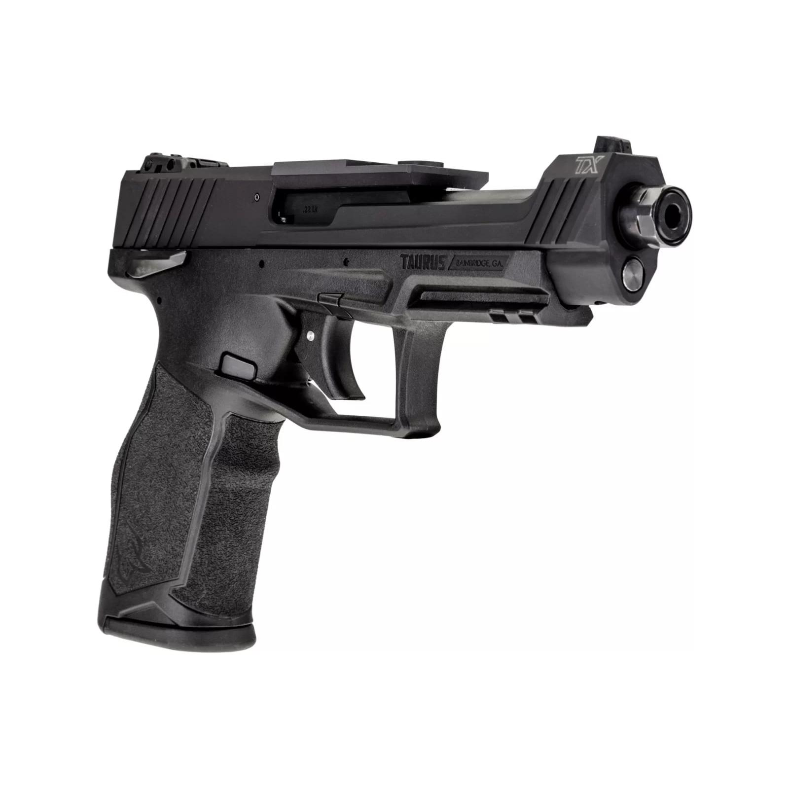 TaurusTX 22 Competition Hard Anodized Black 22 LR Black Polymer Frame 16rd 5.25" Barrel Picture of Taurus International Inc. TX22 COMPETITION 22LR 5.4'' BK/BK 3x16