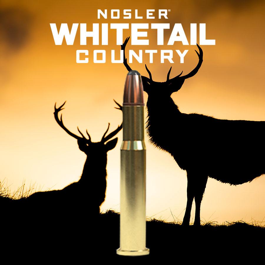 Nosler Whitetail Country Rifle Ammunition 30-30 Win 150gr SP 2390 fps 20/ct Picture of Nosler Bullets Inc. Nosler WCA-30-30 Win 150g SB RN (20ct) Ammo