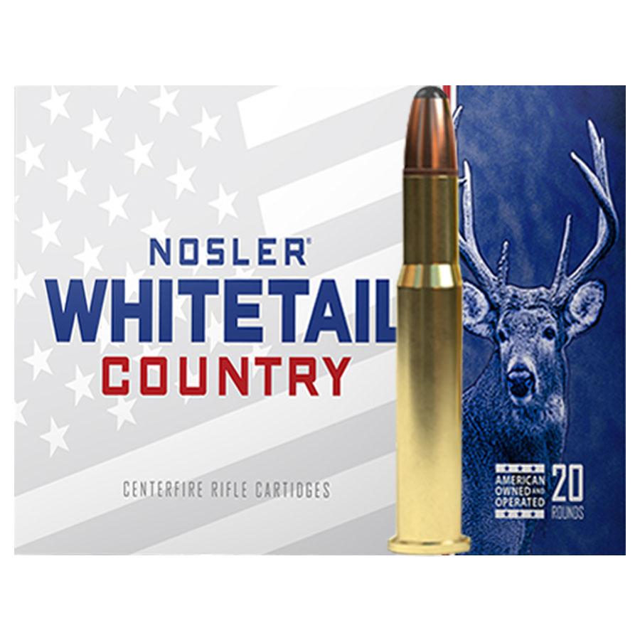 Nosler Whitetail Country Rifle Ammunition 30-30 Win 150gr SP 2390 fps 20/ct Picture of Nosler Bullets Inc. Nosler WCA-30-30 Win 150g SB RN (20ct) Ammo