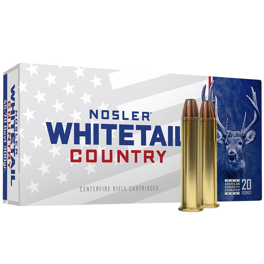 Nosler Whitetail Country Rifle Ammunition 45-70 Govt 300gr LFN 1950 fps 20/ct Picture of Nosler Bullets Inc. Nosler WCA-45-70 Govt 300g SW (20ct) Ammo