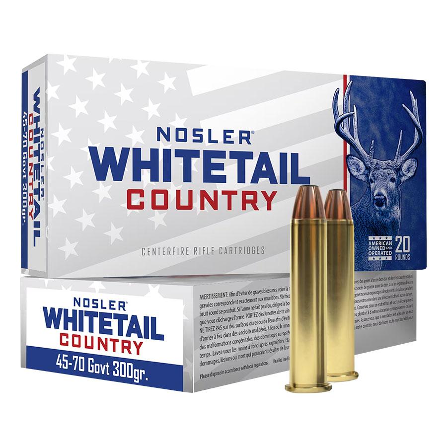 Nosler Whitetail Country Rifle Ammunition 45-70 Govt 300gr LFN 1950 fps 20/ct Picture of Nosler Bullets Inc. Nosler WCA-45-70 Govt 300g SW (20ct) Ammo