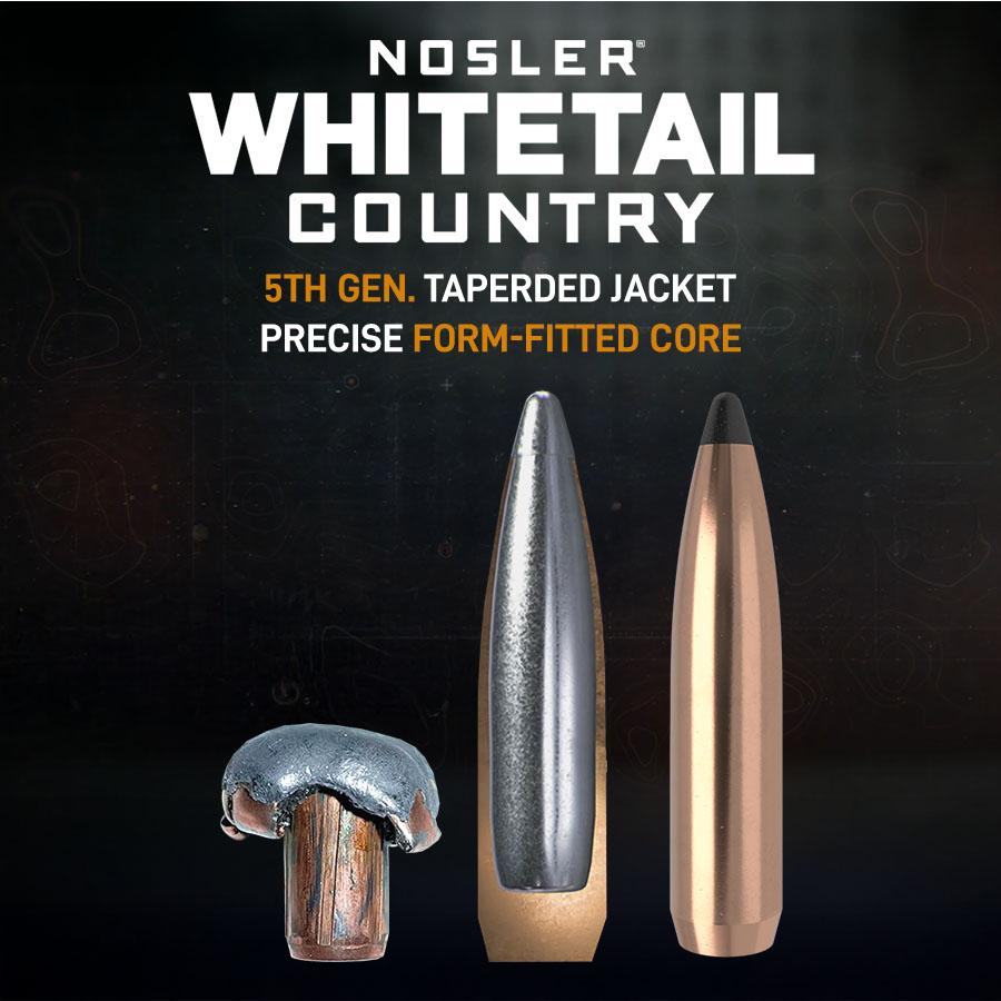Nosler Whitetail Country Rifle Ammunition 7mm-08 Rem 140gr SP 2825 fps 20/ct Picture of Nosler Bullets Inc. Nosler WCA-7mm-08 Rem 140g SB SP (20ct) Ammo
