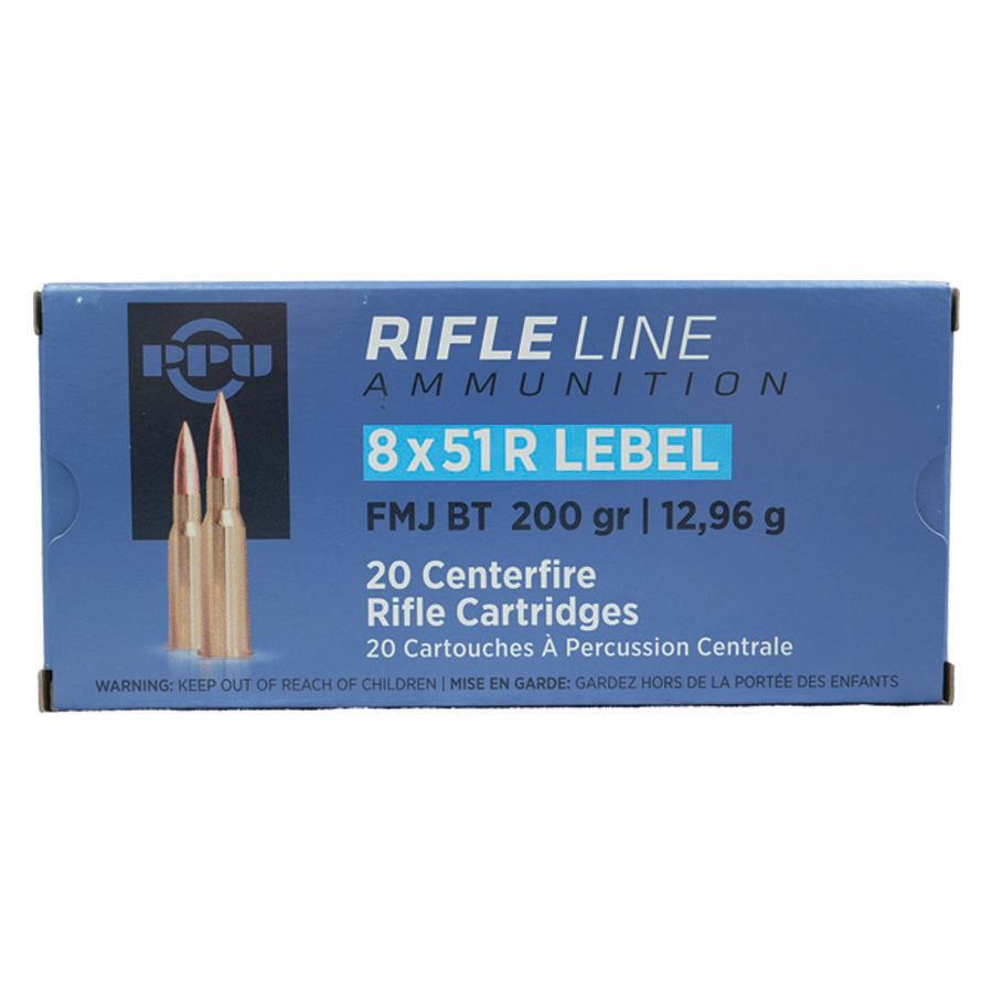 PPU Metric Rifle Ammunition 8x51R Lebel 200gr FMJ-BT 2300 fps 20/ct Picture of TRZ Trading Inc. 8x51R Lebel 200gr FMJ 20/RD
