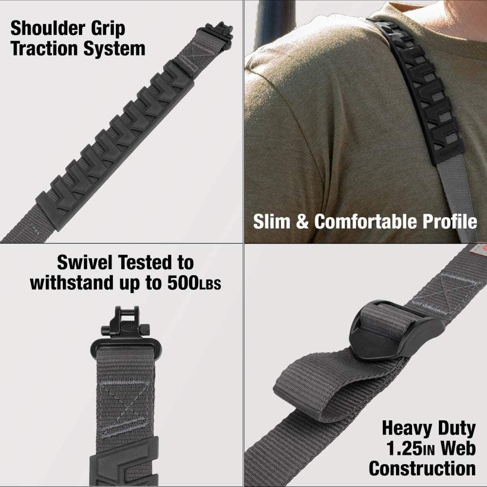 Allen Ruger Trak Web Rifle Sling with Swivels 36" Grey Picture of The Allen Company Inc. Ruger Trak Web Sling w Swivel