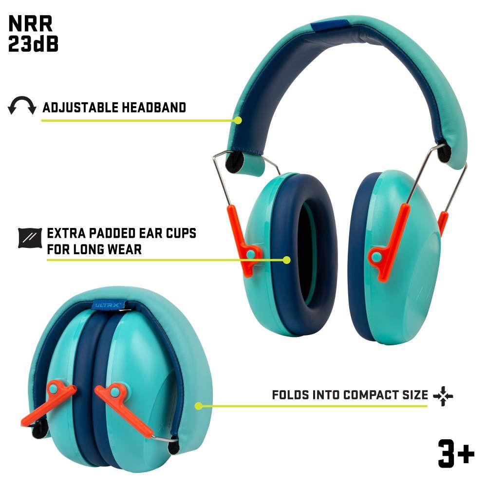 Allen ULTRX Youth's Passive Hearing Ear Muff 23dB Teal Picture of The Allen Company Inc. ALLEN ULTRX CHILDRENS PASSIVE HEARING MUFF TEAL