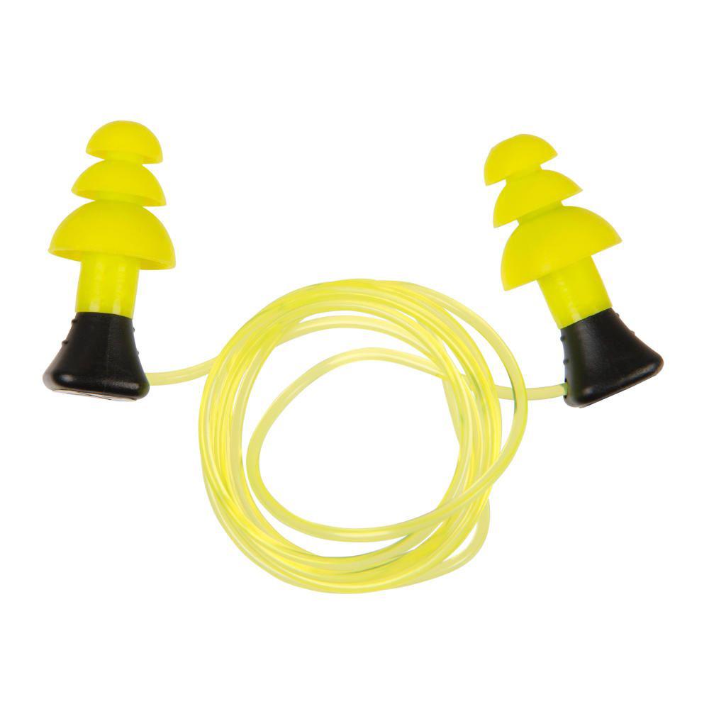Allen ULTRX Tethered Silicone Passive Ear Plugs 26dB Yellow 3 Pairs