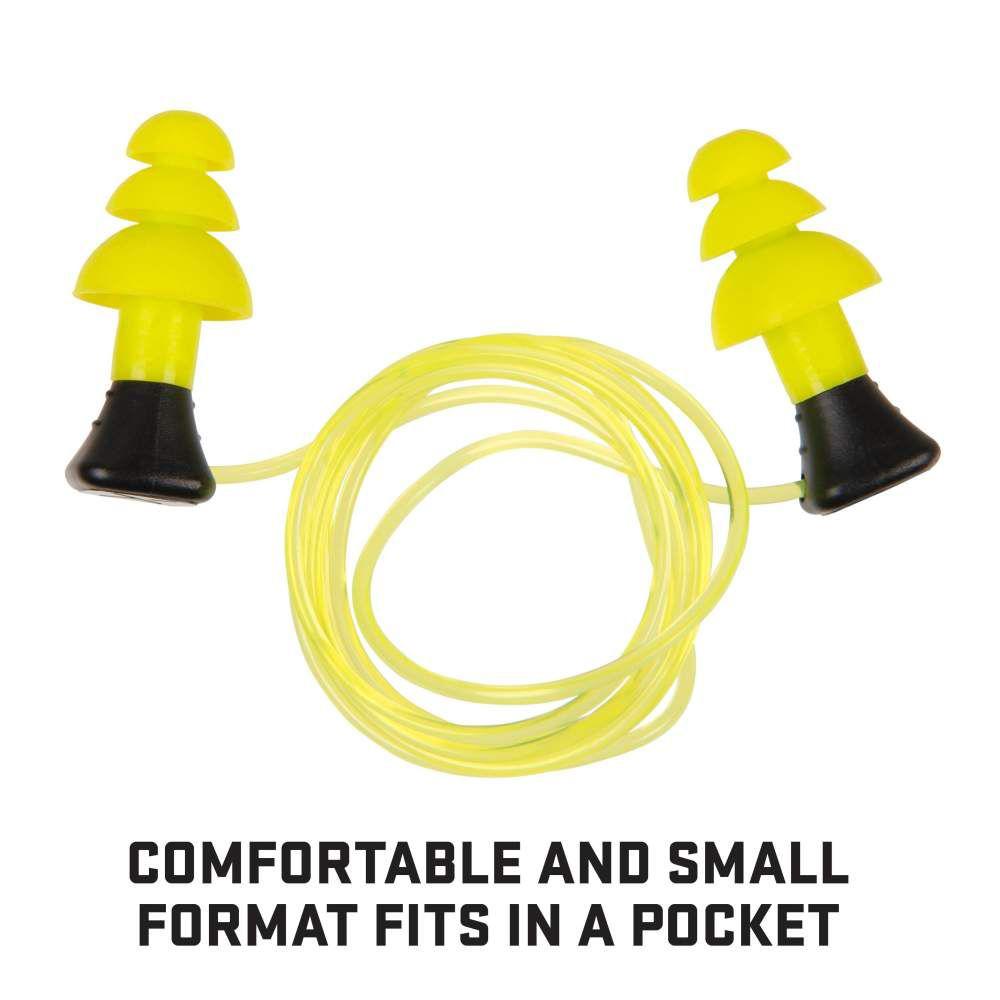 Allen ULTRX Tethered Silicone Passive Ear Plugs 26dB Yellow 3 Pairs Picture of The Allen Company Inc. ULTRX Tethered Silicone Ear Plugs - 3 Pairs - Yellow
