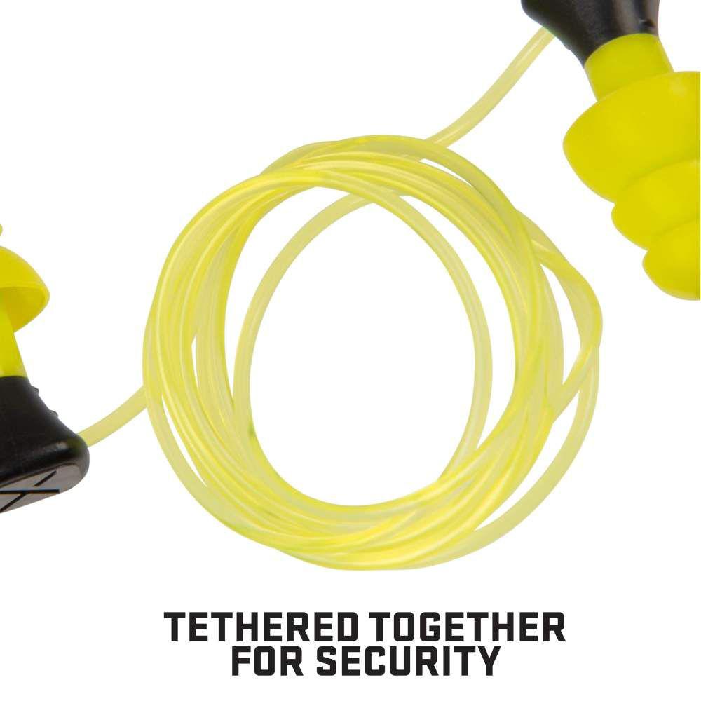 Allen ULTRX Tethered Silicone Passive Ear Plugs 26dB Yellow 3 Pairs Picture of The Allen Company Inc. ULTRX Tethered Silicone Ear Plugs - 3 Pairs - Yellow