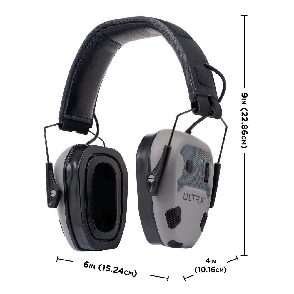 Allen ULTRX Bionic Fuse Bluetooth Electronic Ear Muffs 22dB Cement Grey Picture of The Allen Company Inc. UltrX Bionic Fuse Bluetooth Electronic Earmuff - Cement Gray
