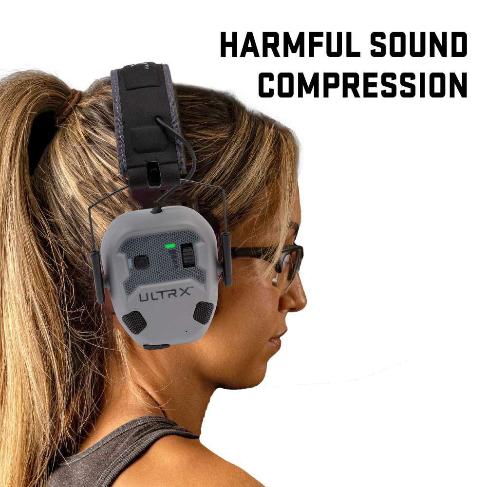 Allen ULTRX Bionic Fuse Bluetooth Electronic Ear Muffs 22dB Cement Grey Picture of The Allen Company Inc. UltrX Bionic Fuse Bluetooth Electronic Earmuff - Cement Gray