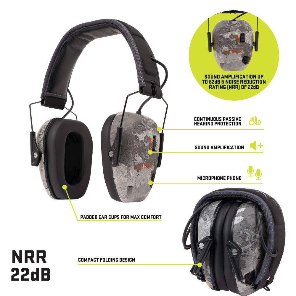 Allen ULTRX Bionic Electronic Ear Muffs 22dB Veil Tac Grey Camo Picture of The Allen Company Inc. ULTRX Bionic Electronic Earmuff - Veil Tac Gray Camo