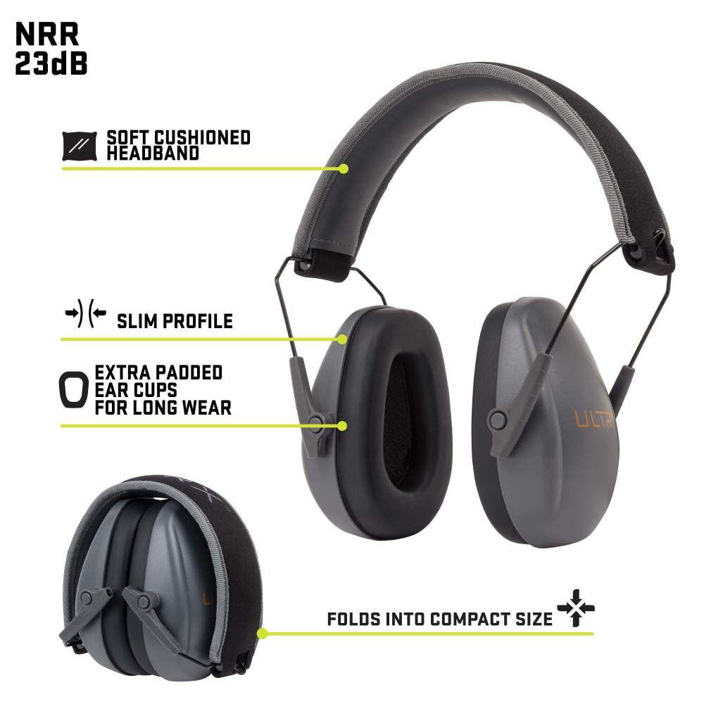 Allen ULTRX Slim Profile Passive Ear Muffs 23dB Grey Picture of The Allen Company Inc. ULTRX Slim Profile Passive Earmuff - Gray