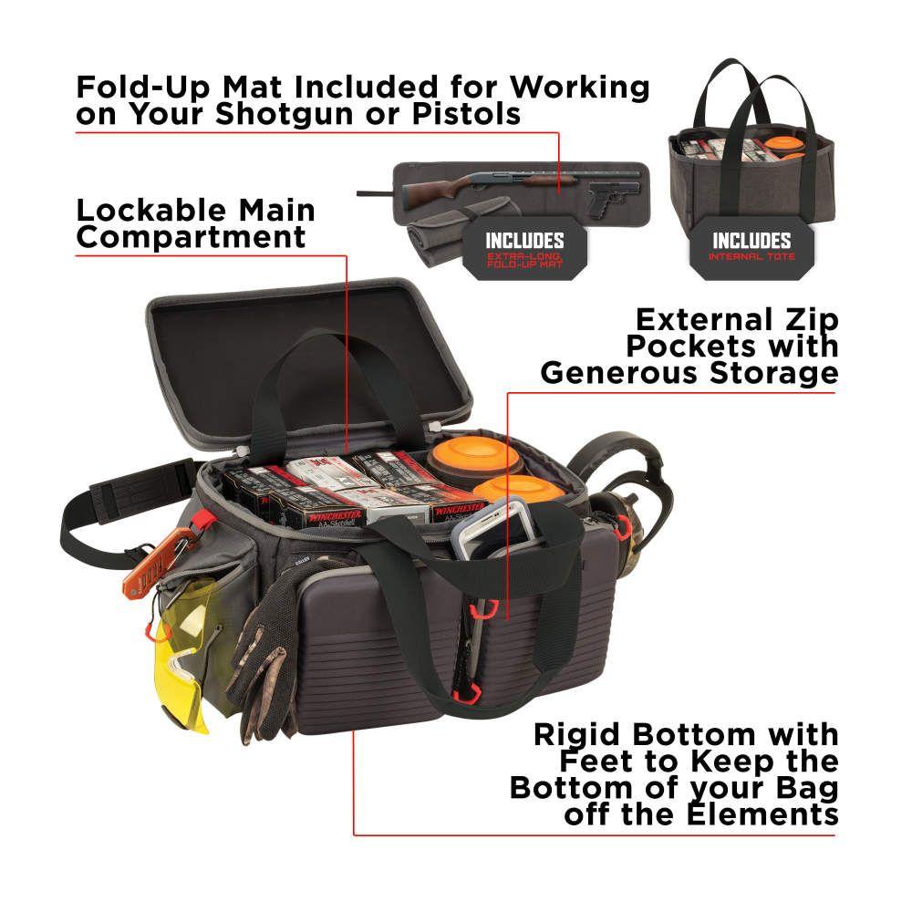 Allen Competitor Premium Molded Lockable Range Bag with Fold Up Gun Mat Grey Picture of The Allen Company Inc. ALLEN COMPETITOR PREMIUM RANGE BAG WITH FOLD-UP MAT GRAY MOLDED