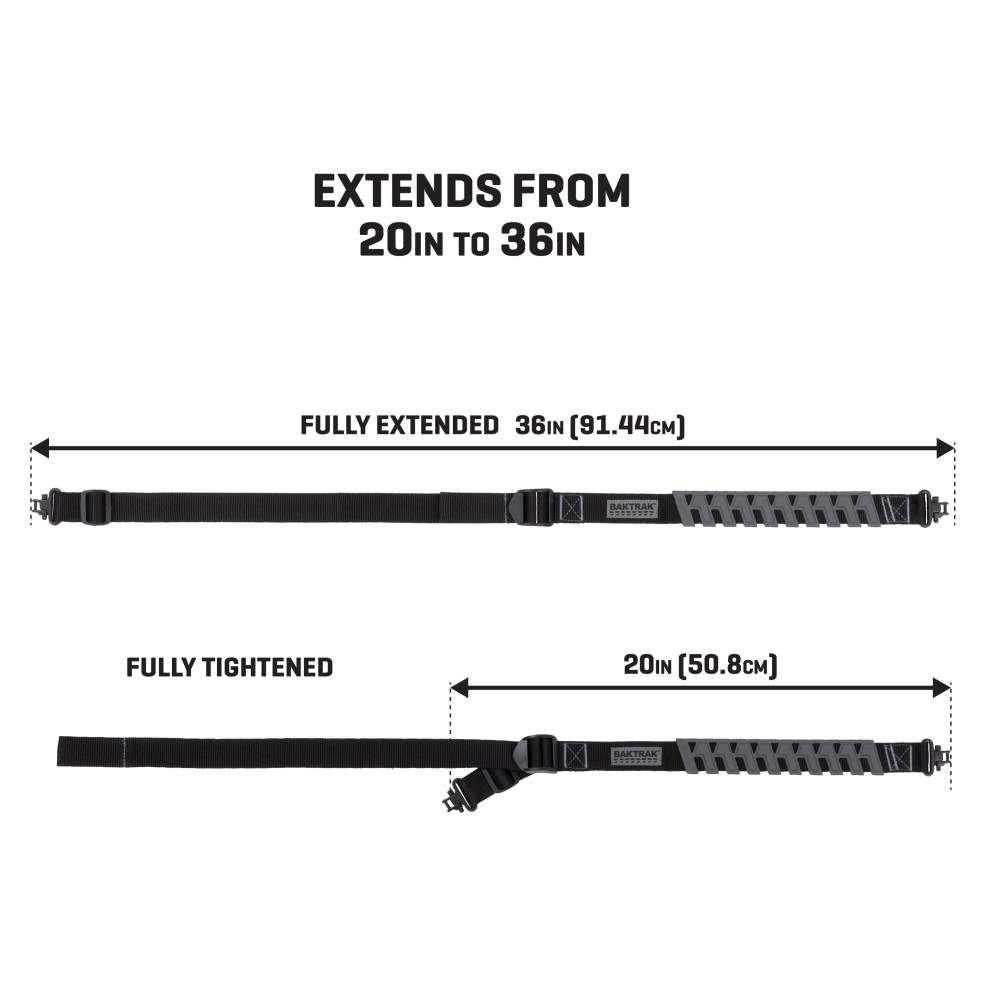 Allen Trak Traction Web Rifle Sling 36" Black Grey Picture of The Allen Company Inc. ALLEN TRAK SLING W SWIVELS BLACK/ GRAY