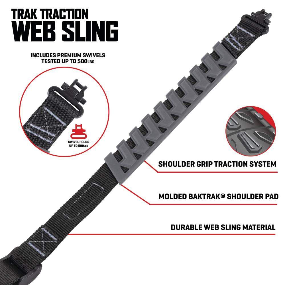 Allen Trak Traction Web Rifle Sling 36" Black Grey Picture of The Allen Company Inc. ALLEN TRAK SLING W SWIVELS BLACK/ GRAY