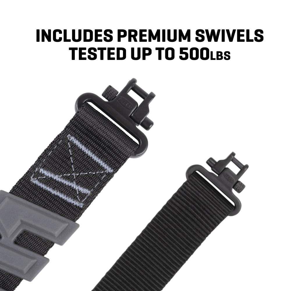 Allen Trak Traction Web Rifle Sling 36" Black Grey Picture of The Allen Company Inc. ALLEN TRAK SLING W SWIVELS BLACK/ GRAY