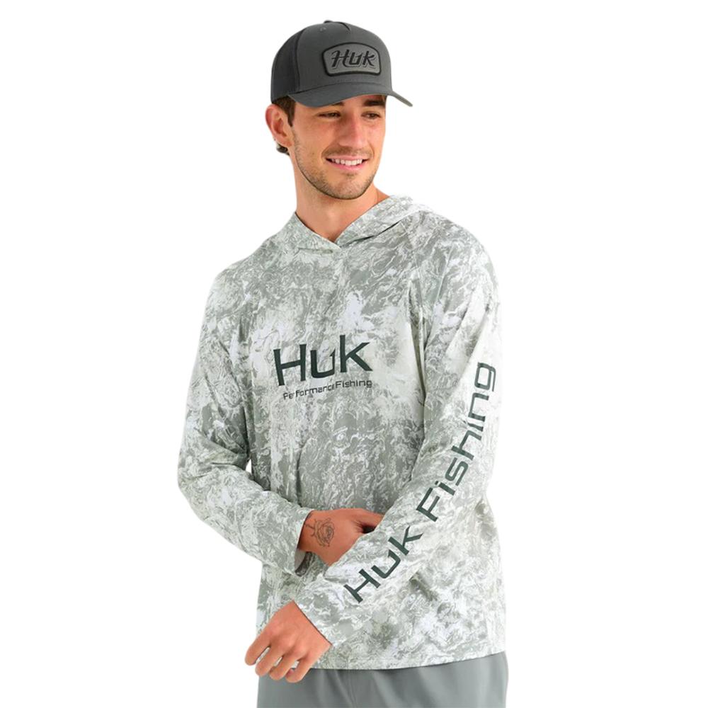 Huk Mossy Oak Pursuit Performance Hoodie MO Seagrass L Picture of Marolina DBA HUK PURSUIT MOSSY OAK PRINTED HOODIE SEAGRASS SIZE L