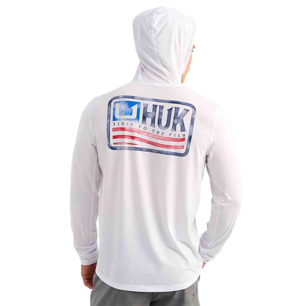 Huk Drift Long Sleeve Hoodie White XL